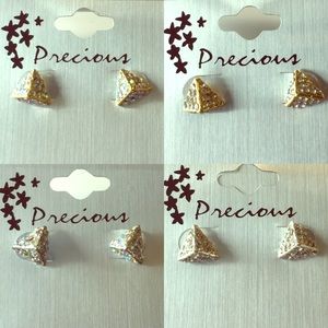 Rhinestone Pyramid Earrings like House of Harlow